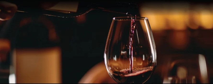 Red wine being poured into a glass
